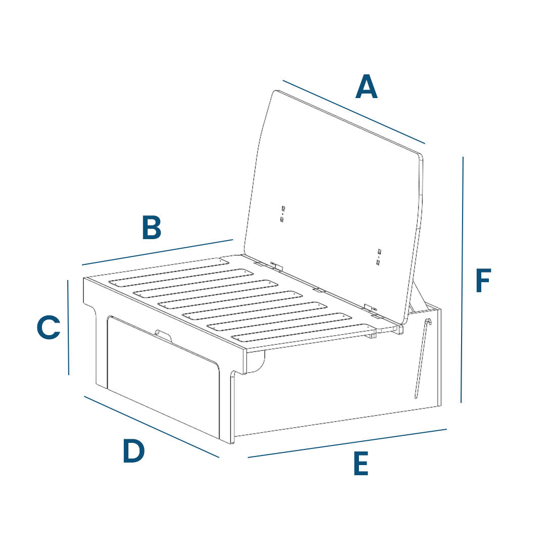 Banquette clic-clac classique (120cm) - Universelle pour vans et fourgons