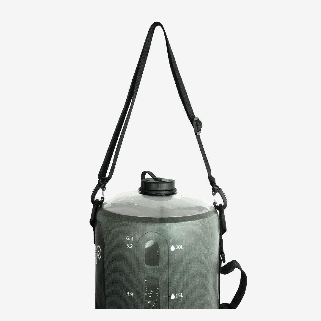 Douche portative van Surf United 20L avec pompe à pied et douchette