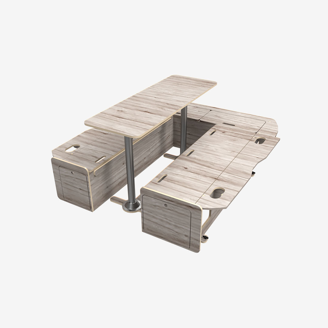 Kit Banquette Spéciale Cabine Approfondie – VW Transporter T5/T6 L2H1 – Contreplaqué