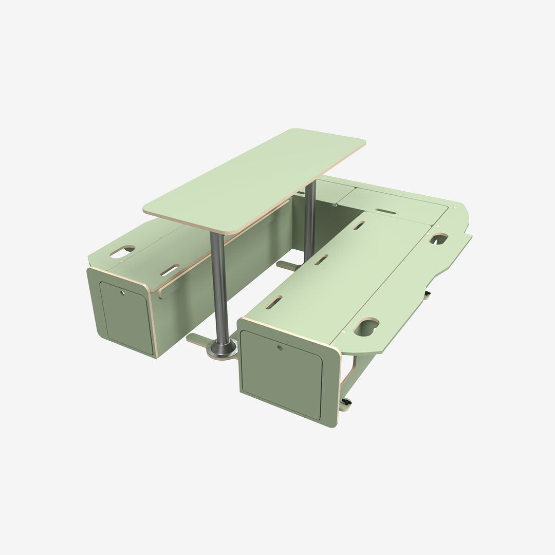 Kit Banquette Spéciale Cabine Approfondie – VW Transporter T5/T6 L2H1 – Contreplaqué