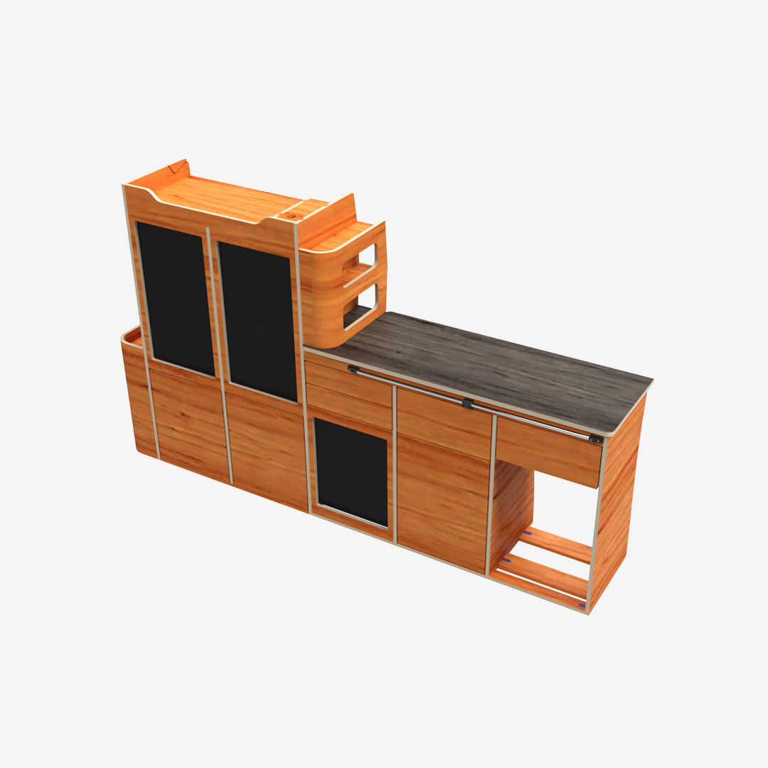 Kit Meuble Latéral Gauche pour Renault Trafic III L1H1 – Contreplaqué Brut / Finitions au Choix