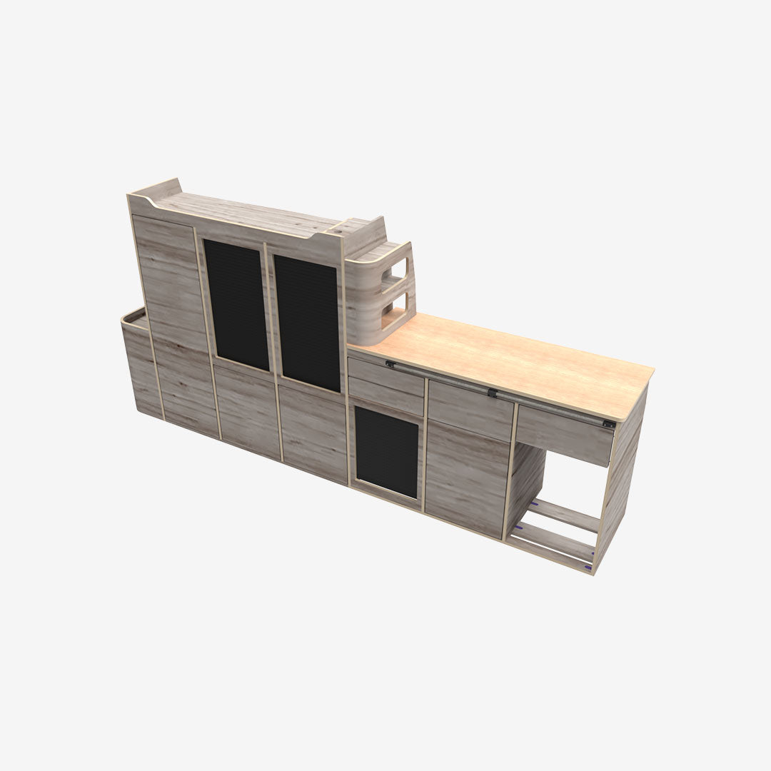 Kit Meuble Latéral Gauche – Ford Transit Custom L2 (2024+) & VW T7