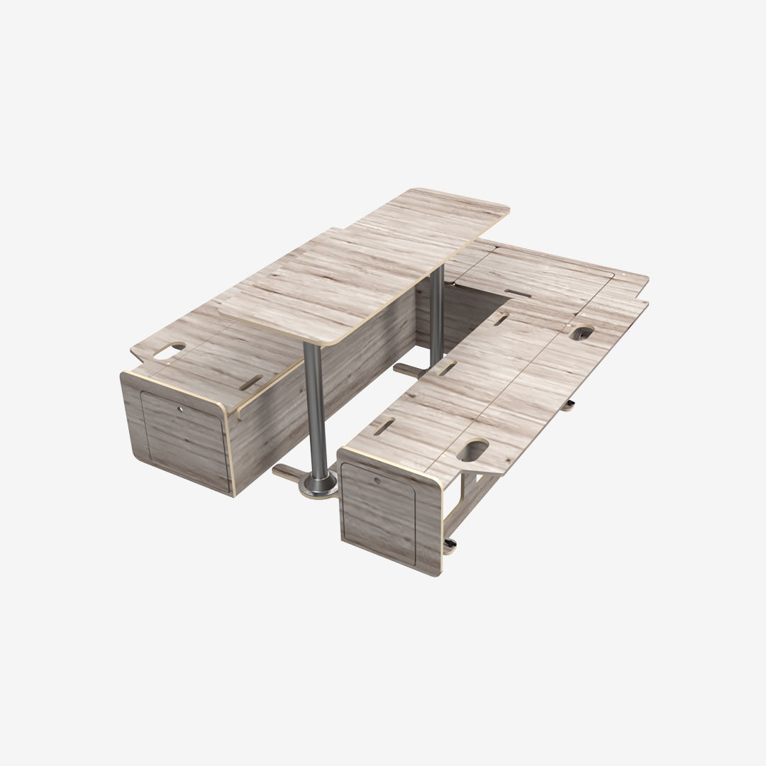 Kit banquette en U – Ford Transit Custom Phase 1 L2H1 Cabine approfondie – Contreplaqué