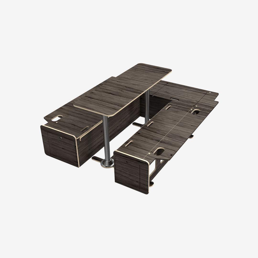 Kit banquette en U – Ford Transit Custom Phase 1 L2H1 Cabine approfondie – Contreplaqué