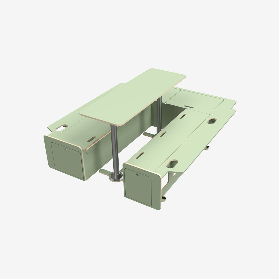 Kit banquette en U – Ford Transit Custom Phase 1 L2H1 Cabine approfondie – Contreplaqué