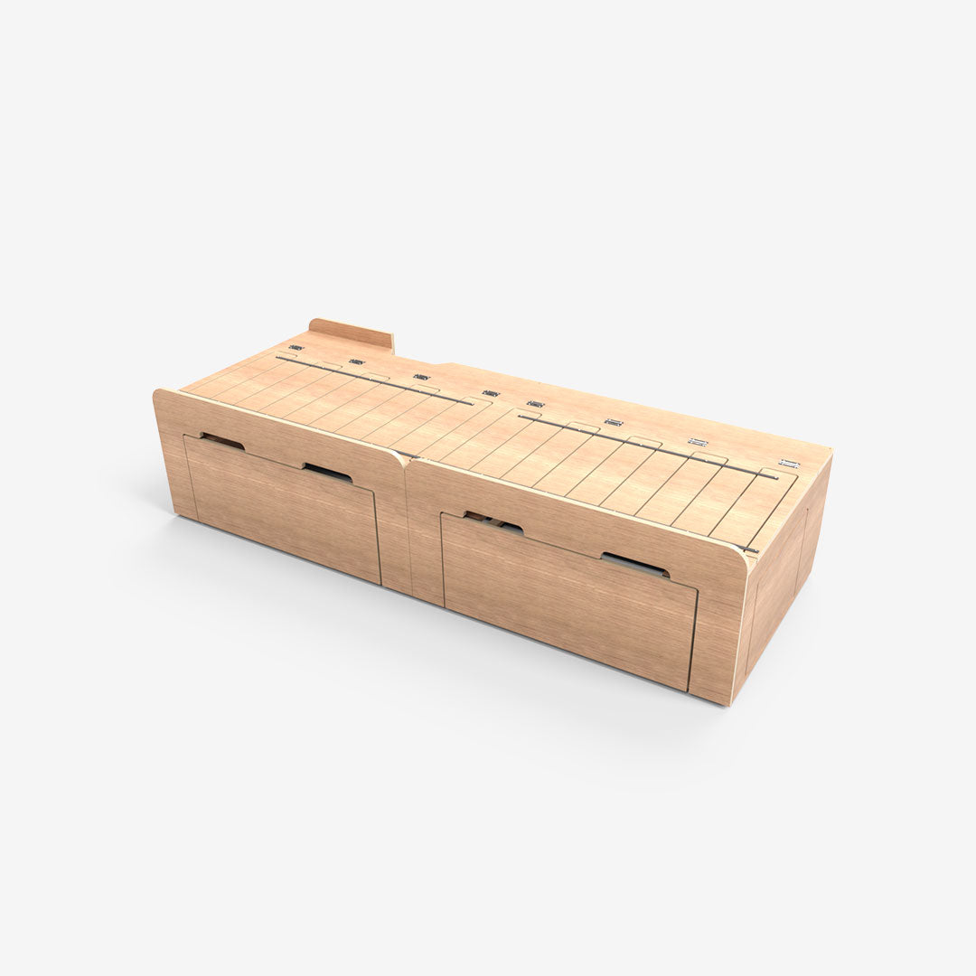 Banquette lit peigne 120 × 175 cm – Citroën Jumpy / Peugeot Expert K0 (M L2H1 & XL L3H1) – Version Classique – Exokit