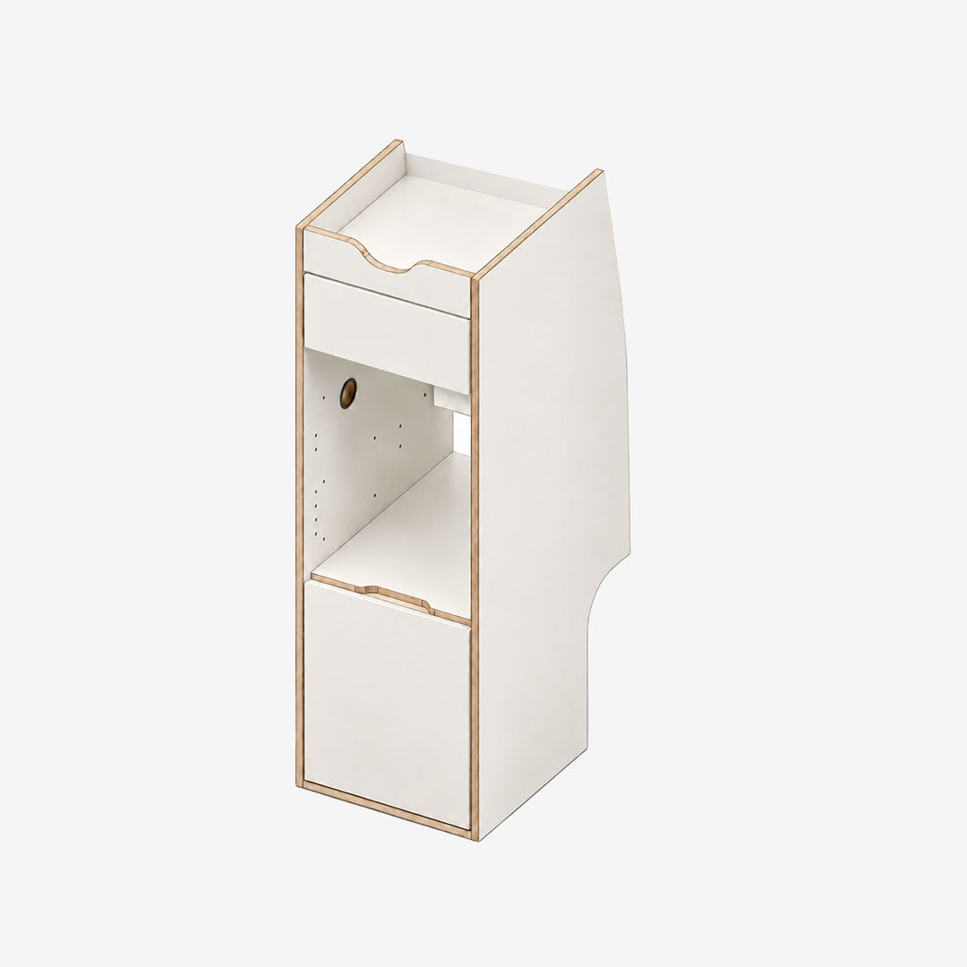 Colonne arrière gauche pour Ford Transit Custom L1H1 MK1, finition stratifié Blanc uni