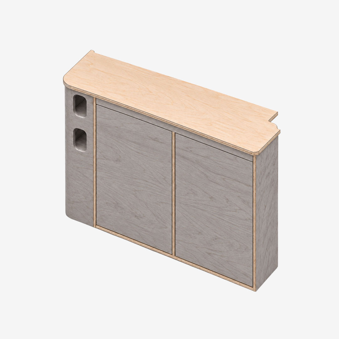 Meuble latéral droit pour Jumpy M, Expert et Vivaro, finition huilée Gris béton