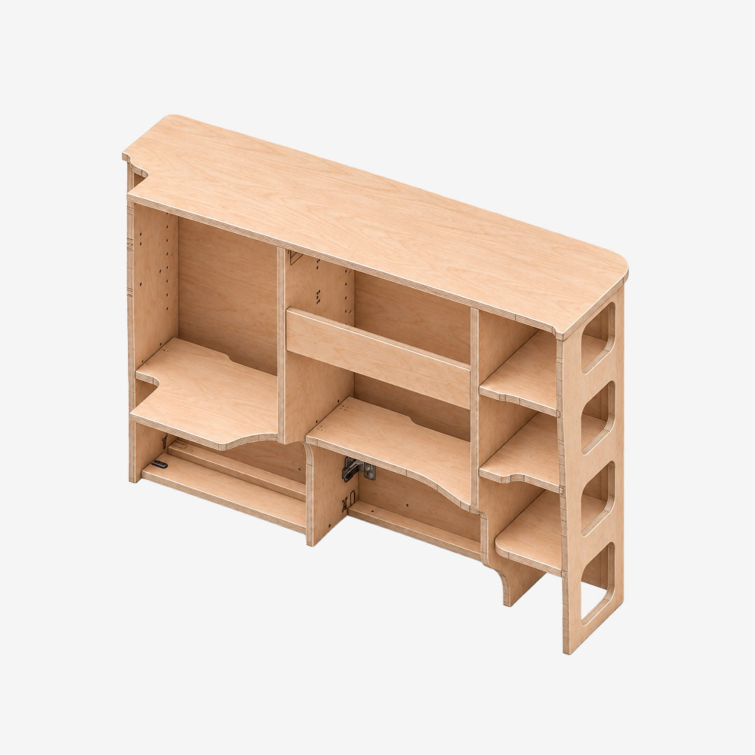Meuble cuisine droit pour Citroën Jumpy M K0, vue de trois quarts arrière