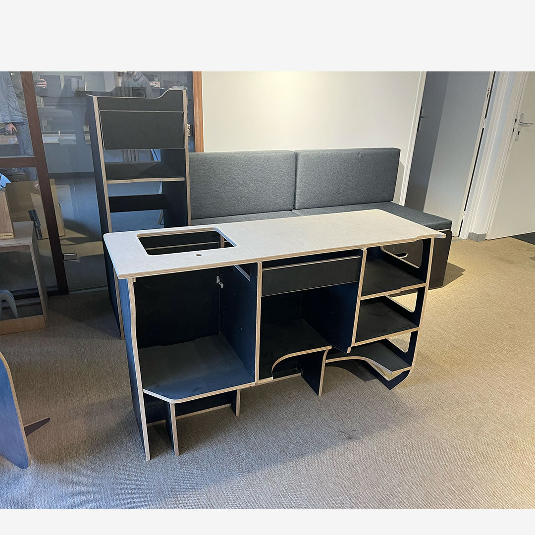 Lit peigne 120×180 cm + Meubles latéraux pour jumpy M et équivalents