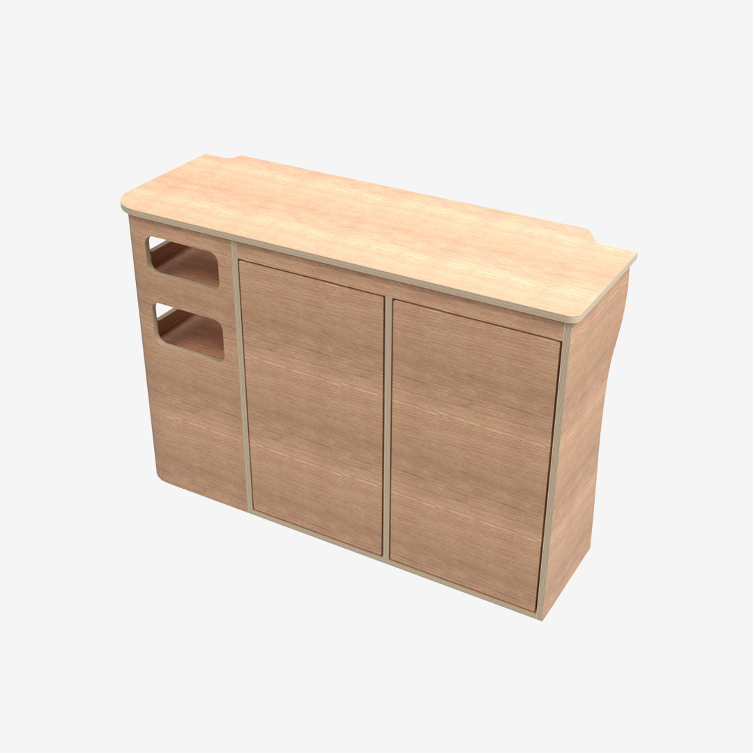 Meuble arrière droit cuisine en kit pour transporter T5 et T6 vw L1H1