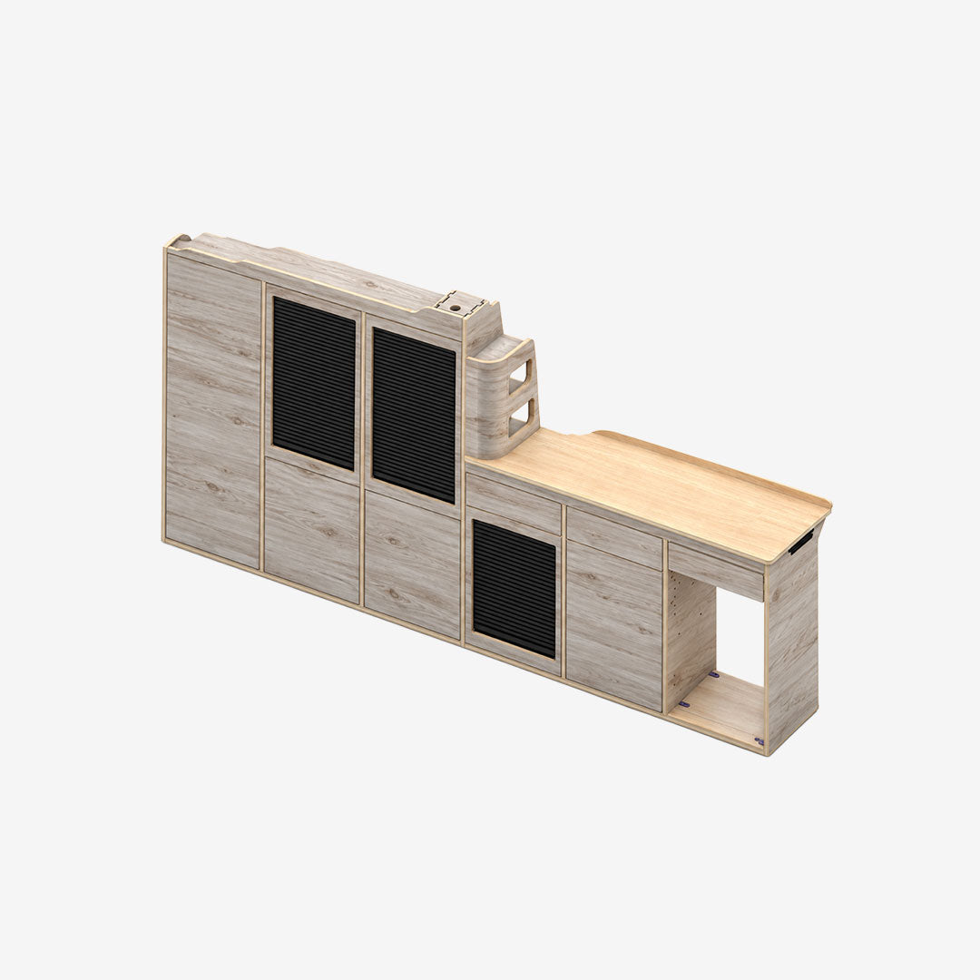 Meuble latéral gauche Exokit pour Citroën Jumpy XL (K0), finition huilée gris béton