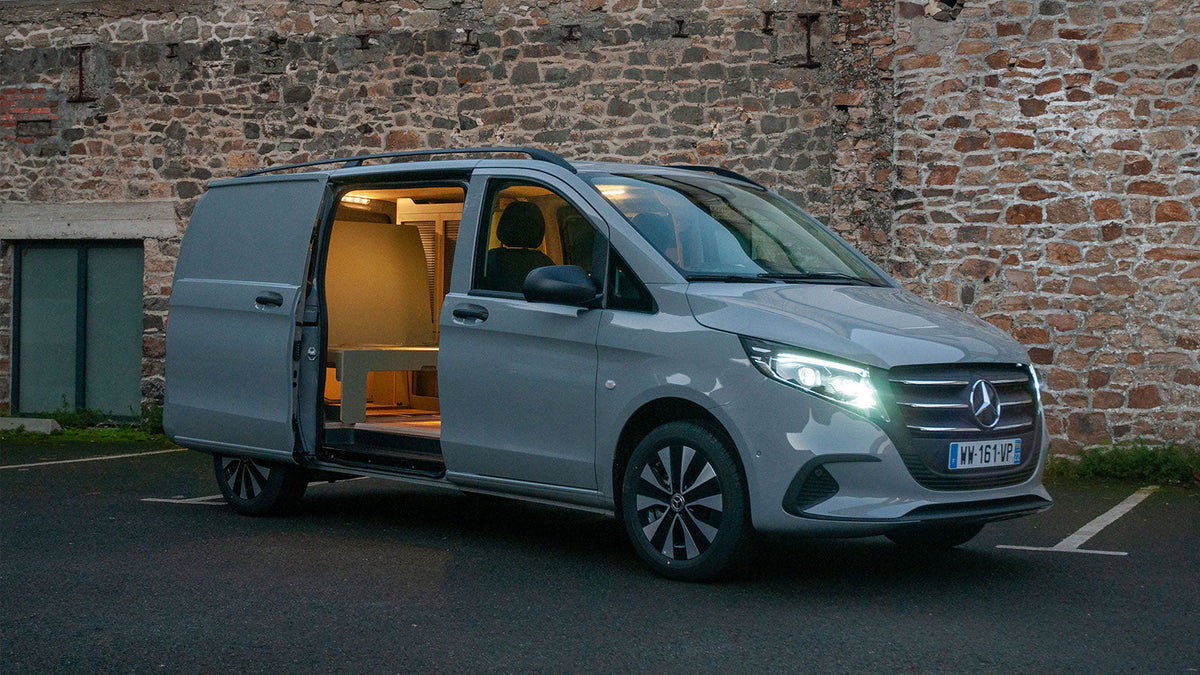Mercedes Vito L2H1 amenage par Homad a Saint-Brieuc avec kit Exokit - vue d'ensemble interieur