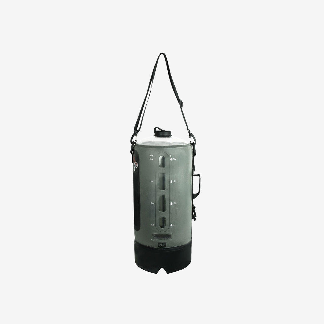 Douche portative Surf United 20L, cuve TPU souple de 25 cm de diamètre