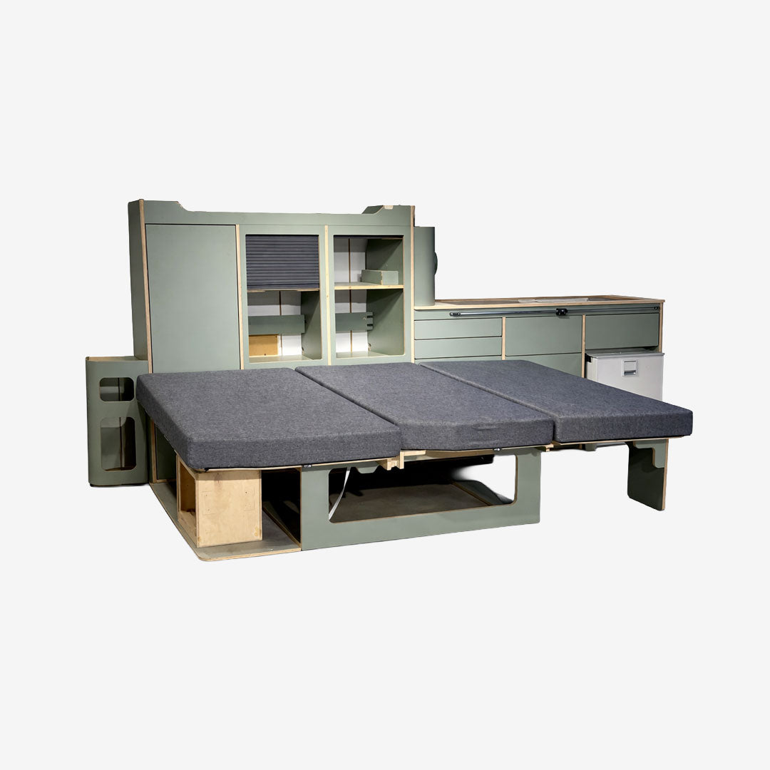 Kit Exokit Destockage Meuble latéral gauche de T5 et T6 L2 spécial réservoir de passage de roue avec banquette clic-clac surf 120cm