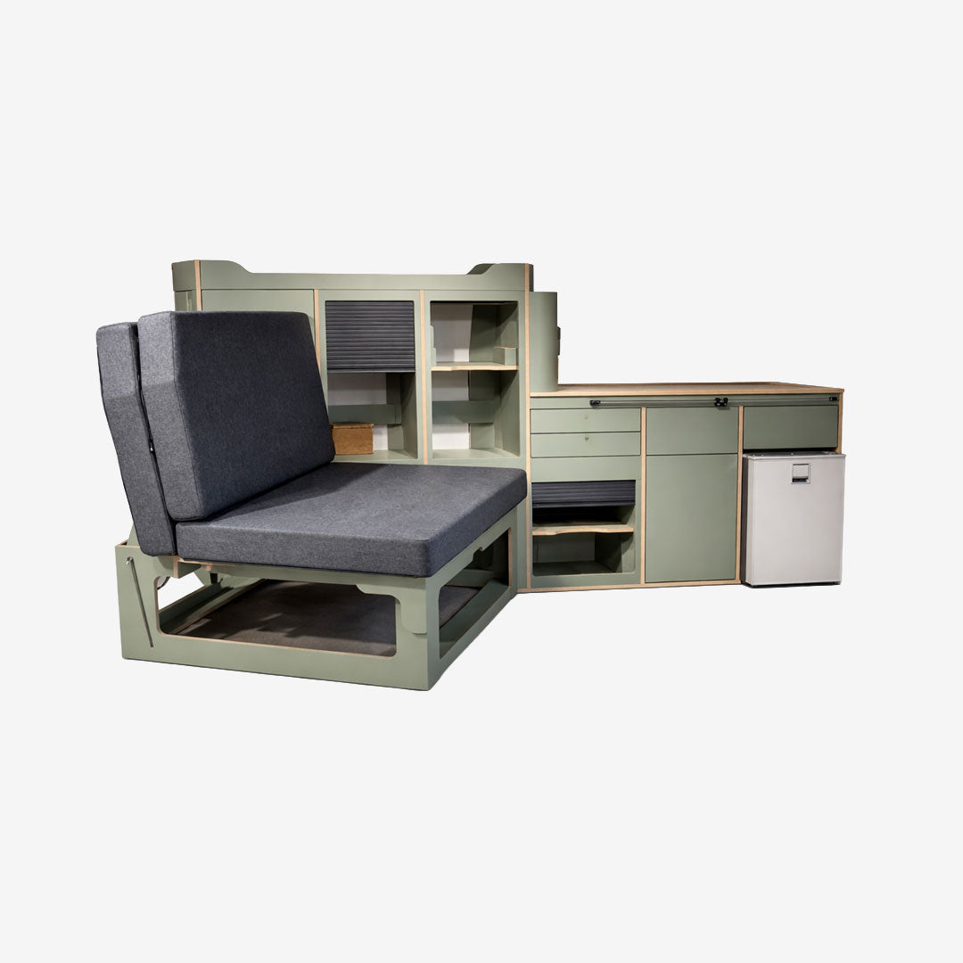 Kit Exokit Destockage Meuble latéral gauche de T5 et T6 L2 spécial réservoir de passage de roue avec banquette clic-clac surf 120cm