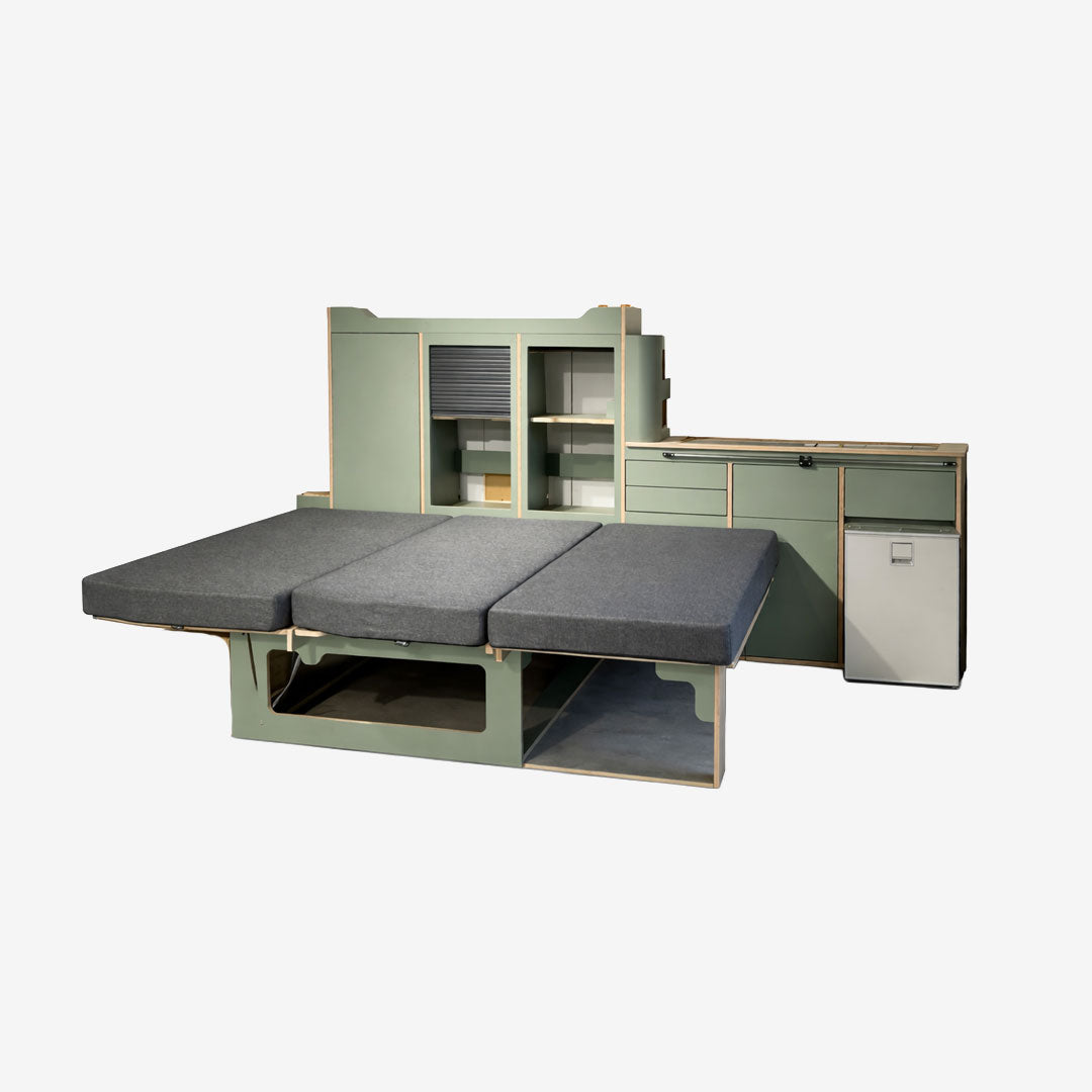 Kit Exokit Destockage Meuble latéral gauche de T5 et T6 L2 spécial réservoir de passage de roue avec banquette clic-clac surf 120cm