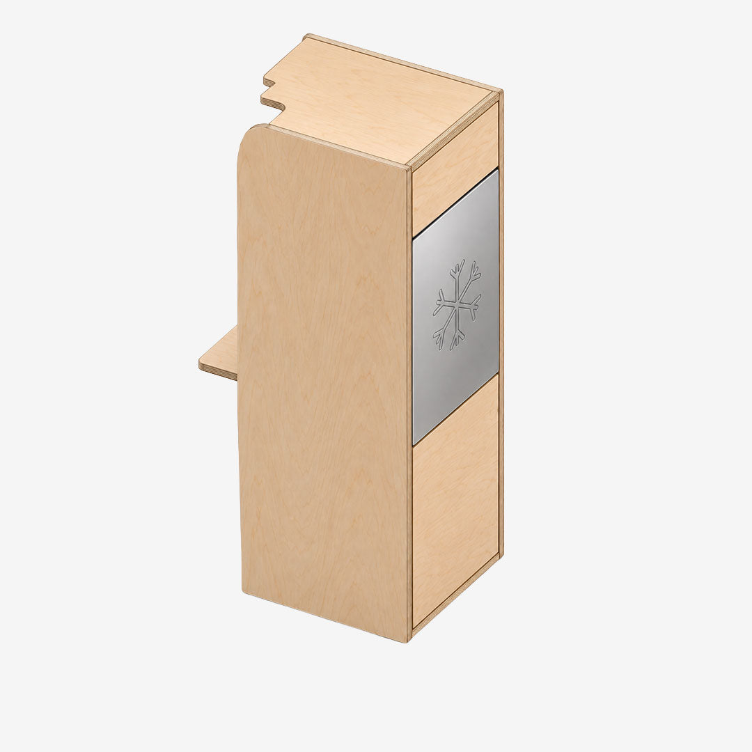 Colonne arrière gauche dans un Citroën Jumpy M aménagé, vue de trois quarts arrière