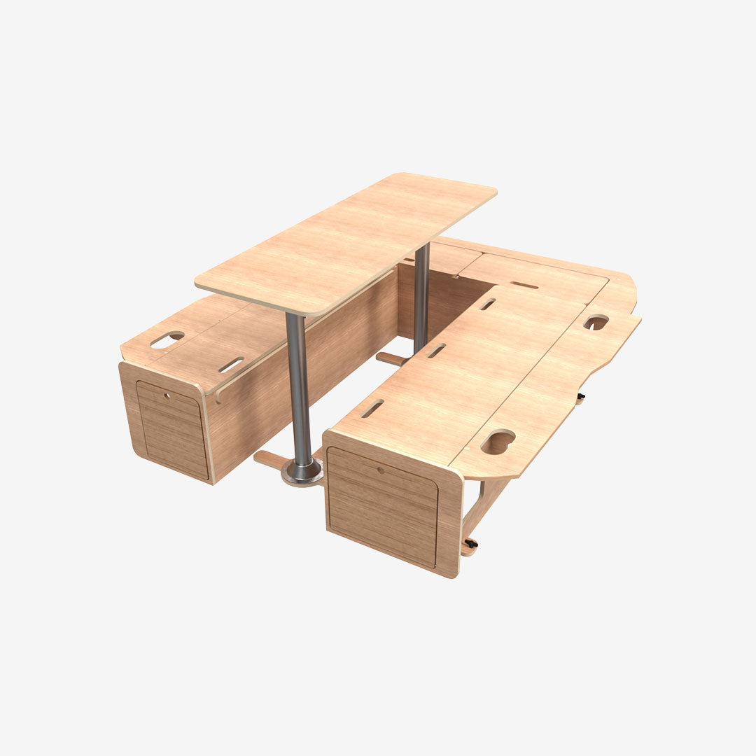 Kit Banquette Spéciale Cabine Approfondie – VW Transporter T5/T6 L2H1 – Contreplaqué