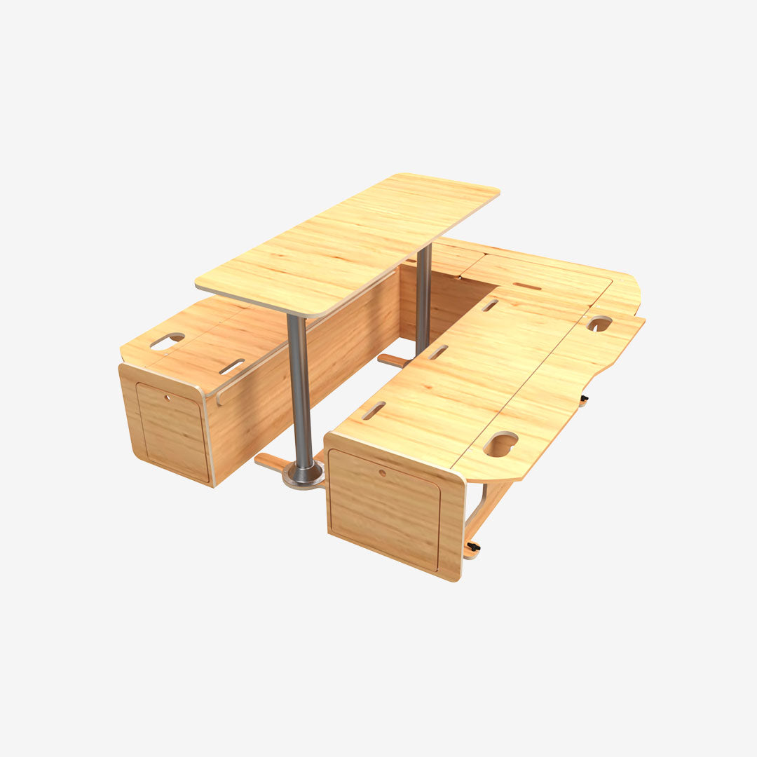 Kit Banquette Spéciale Cabine Approfondie – VW Transporter T5/T6 L2H1 – Contreplaqué