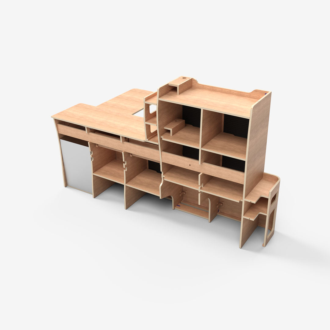 Kit Meuble Latéral Gauche pour Renault Trafic III L1H1 – Contreplaqué Brut / Finitions au Choix