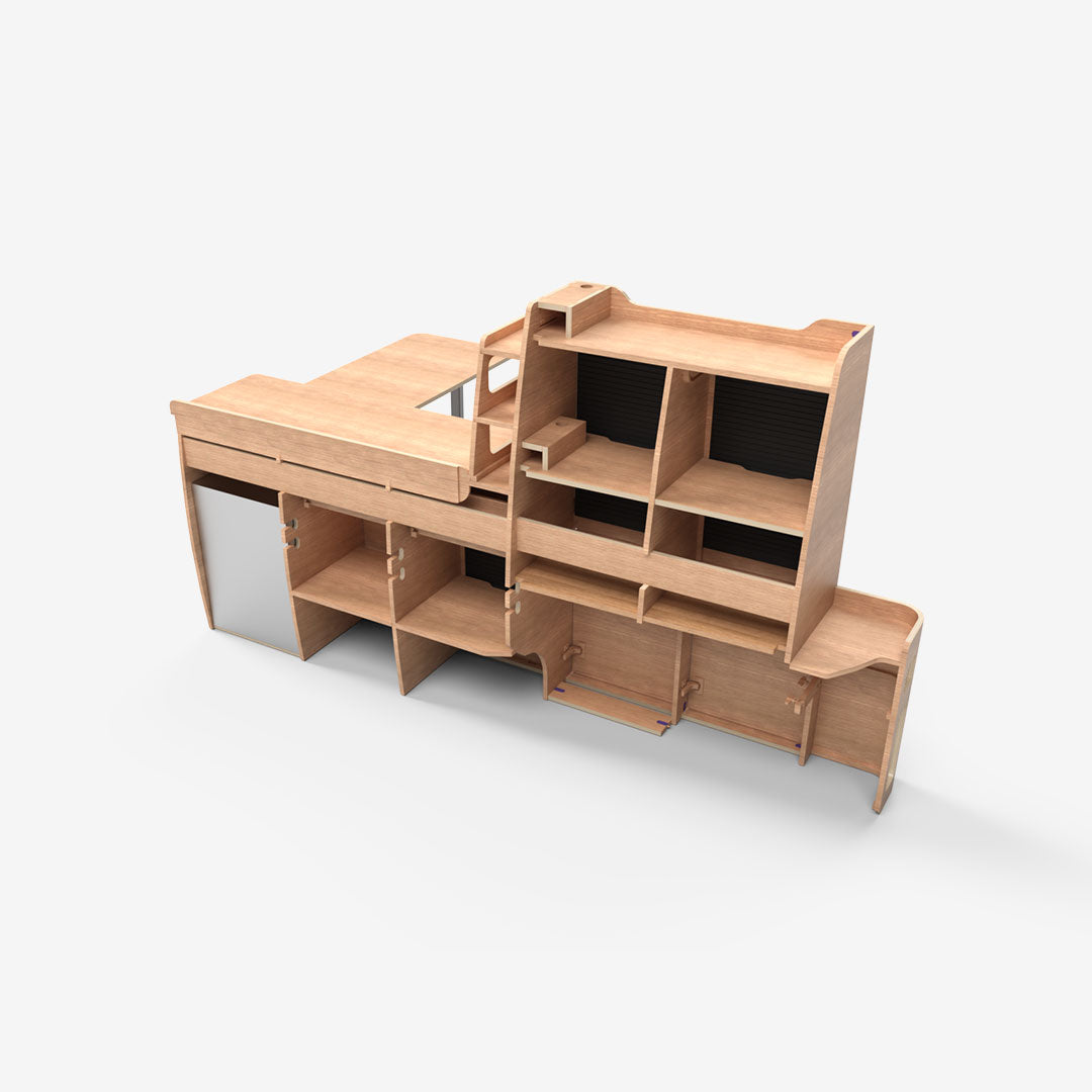 Kit Meuble Latéral Gauche – Volkswagen T5/T6 L1H1 – Version Réservoir Aplast