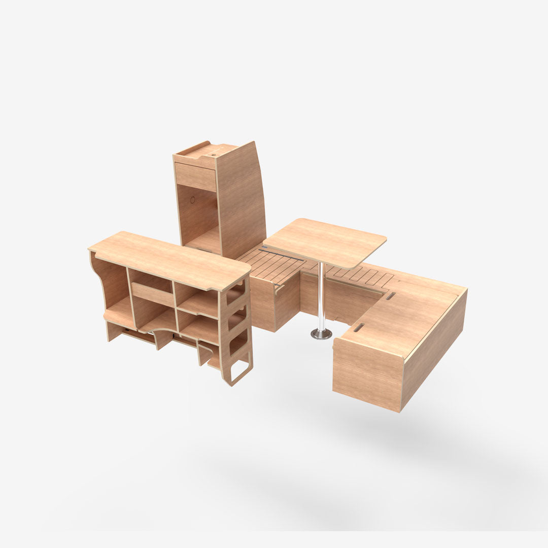 kit aménagement de van démontable et personnalisé pour transporter volkswagen