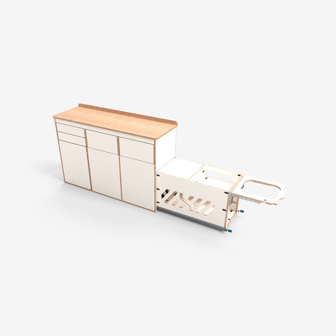 Kit meuble transversal universel avec tiroir cuisine extérieur Exokit