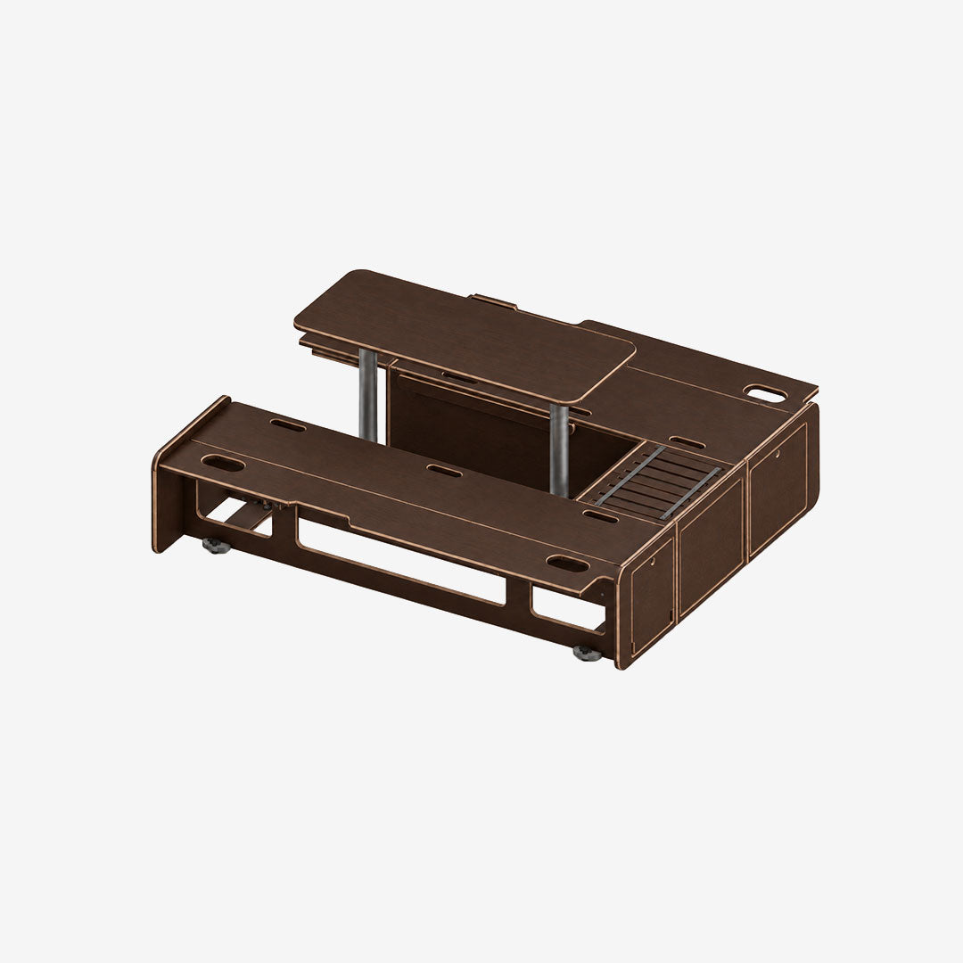 Banquette en U arrière Exokit, finition huilée ébène