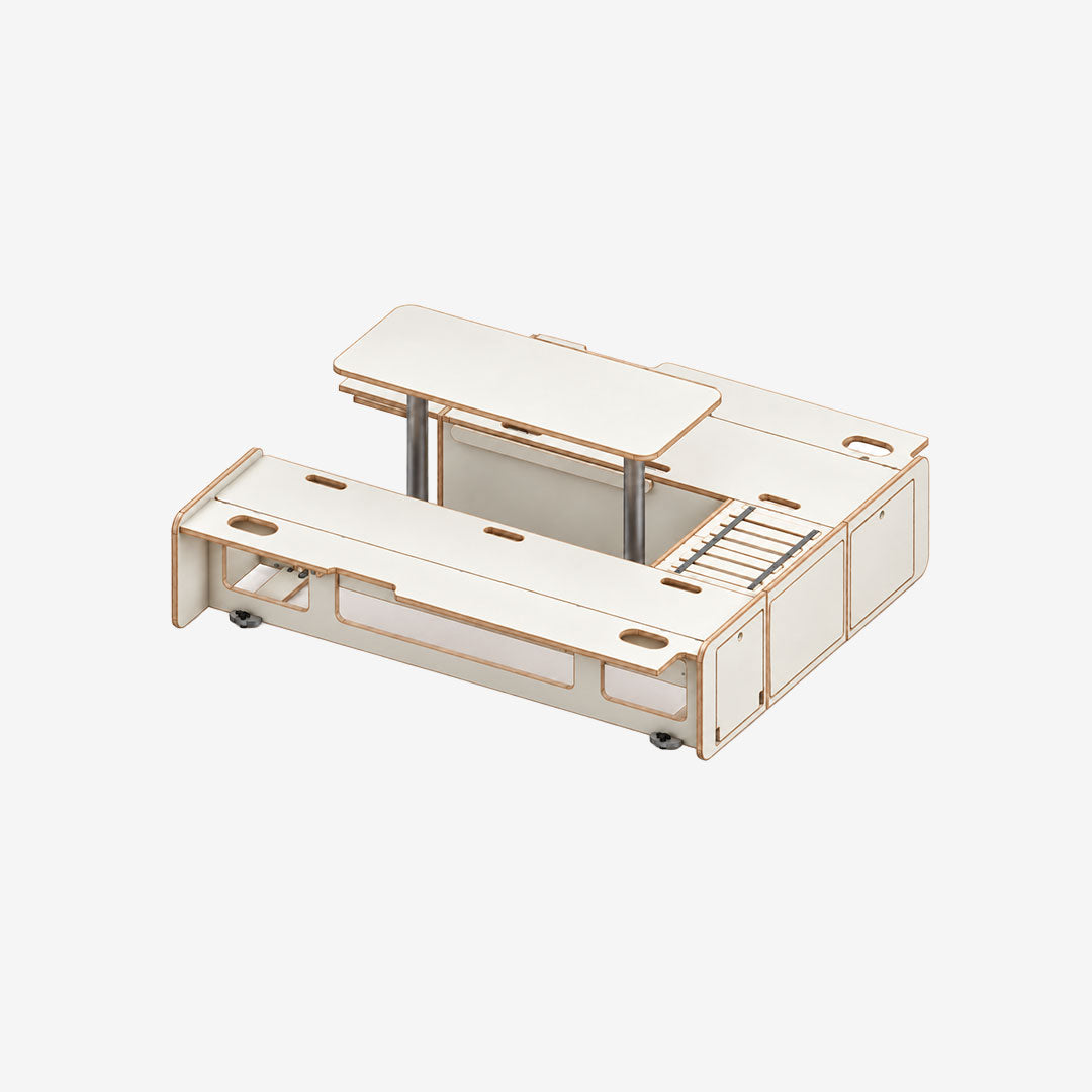 Banquette en U arrière Exokit, finition stratifiée blanc uni