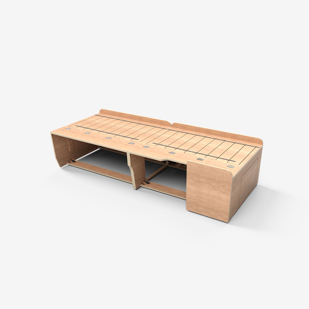 Banquette lit peigne 120 × 175 cm – Citroën Jumpy / Peugeot Expert K0 (M L2H1 & XL L3H1) – Version Classique – Exokit