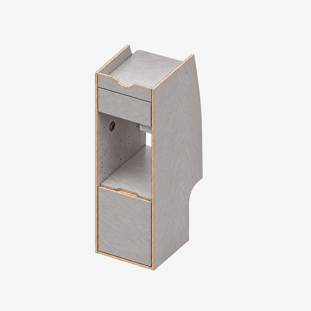 Colonne arrière gauche pour Ford Transit Custom L1H1 MK1, finition huilée Gris béton