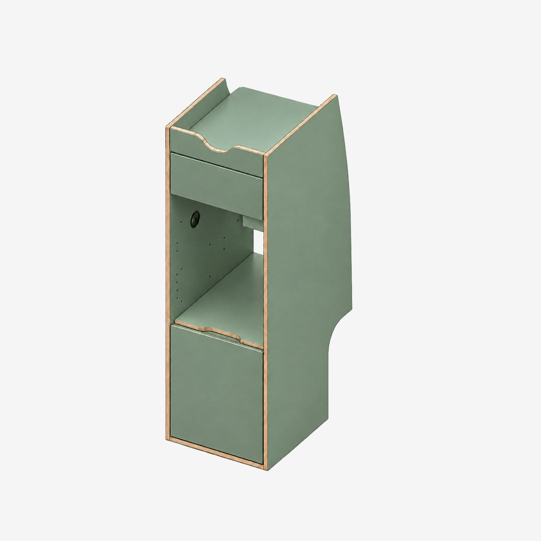 Colonne arrière gauche pour Ford Transit Custom L1H1 MK1, finition stratifié Vert Fjord