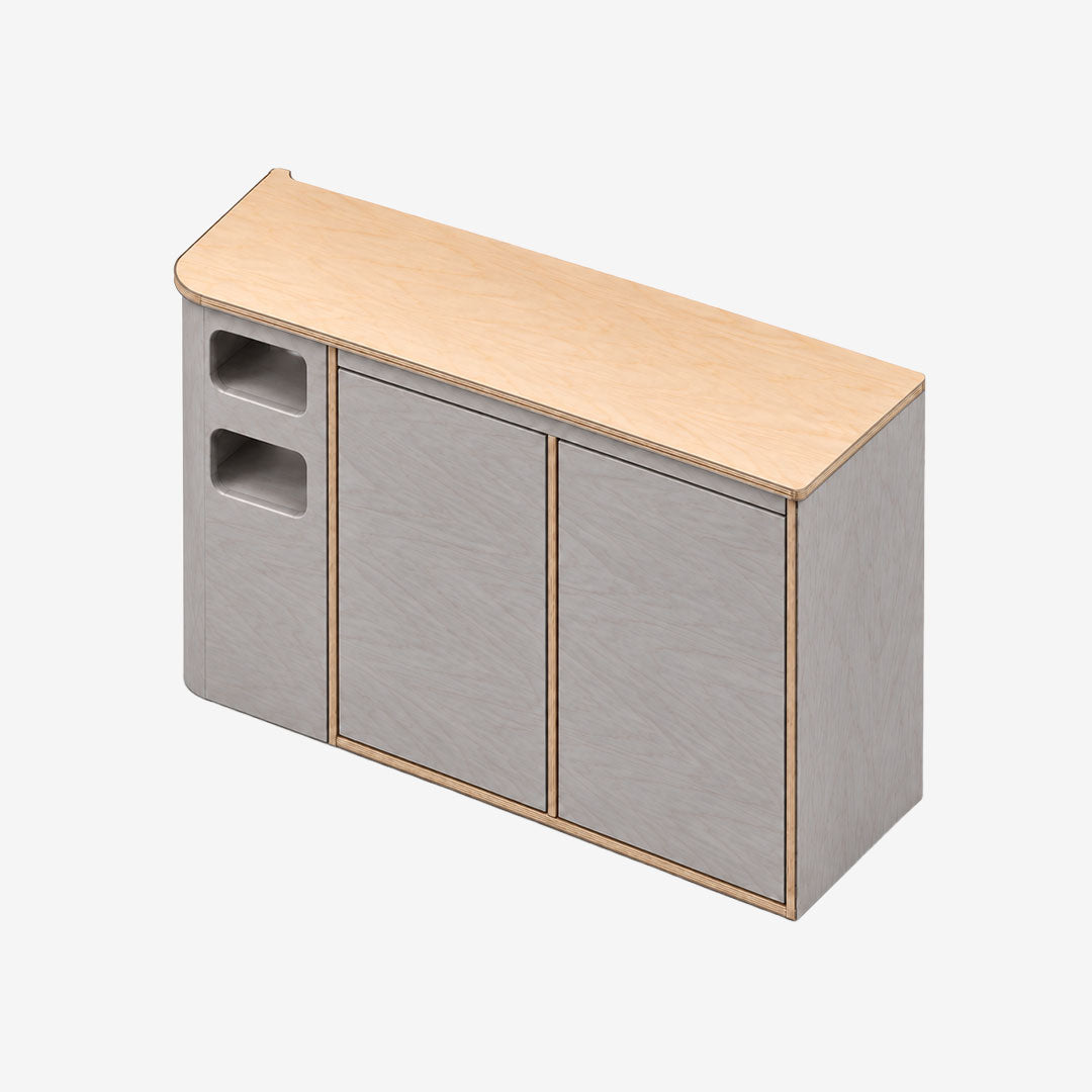 Meuble latéral droit pour Ford Transit Custom L1H1 MK1, finition huilée Gris béton