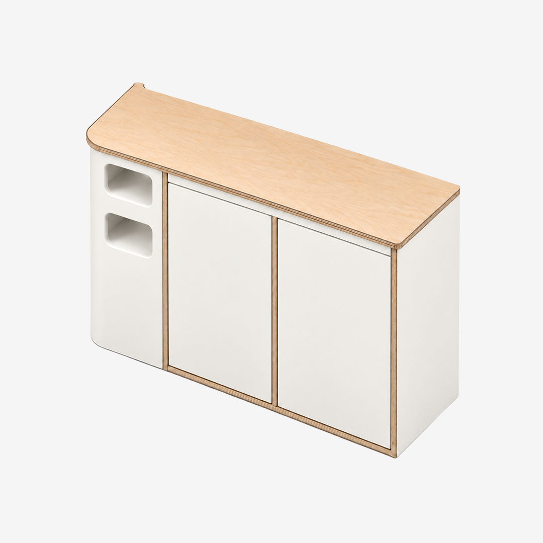 Meuble latéral droit pour Ford Transit Custom L1H1 MK1, finition stratifié Blanc uni