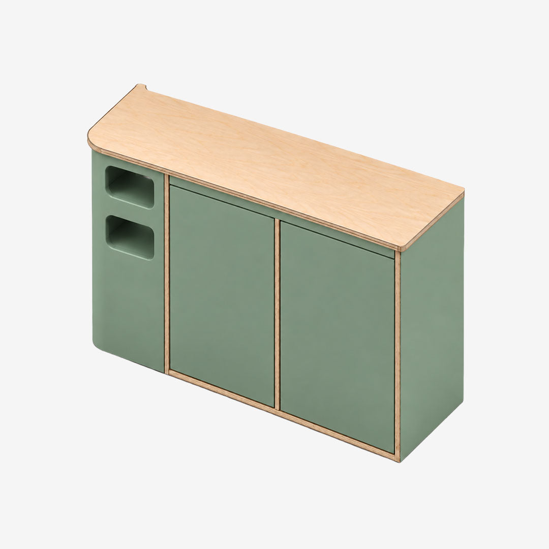Meuble latéral droit pour Ford Transit Custom L1H1 MK1, finition stratifié Vert Fjord