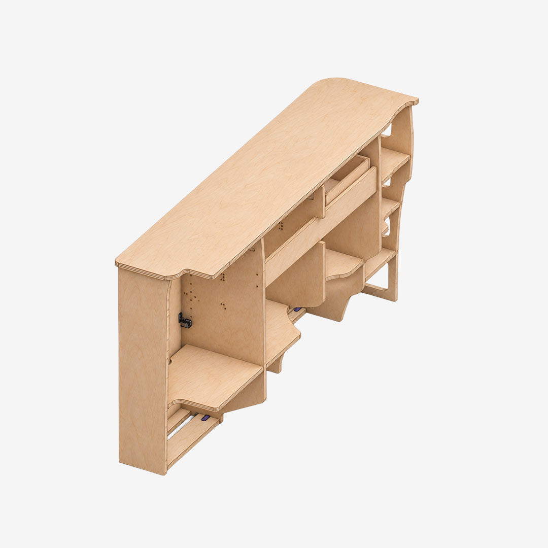 Meuble cuisine droit pour Citroën Jumpy XL K0, vue de trois quarts arrière