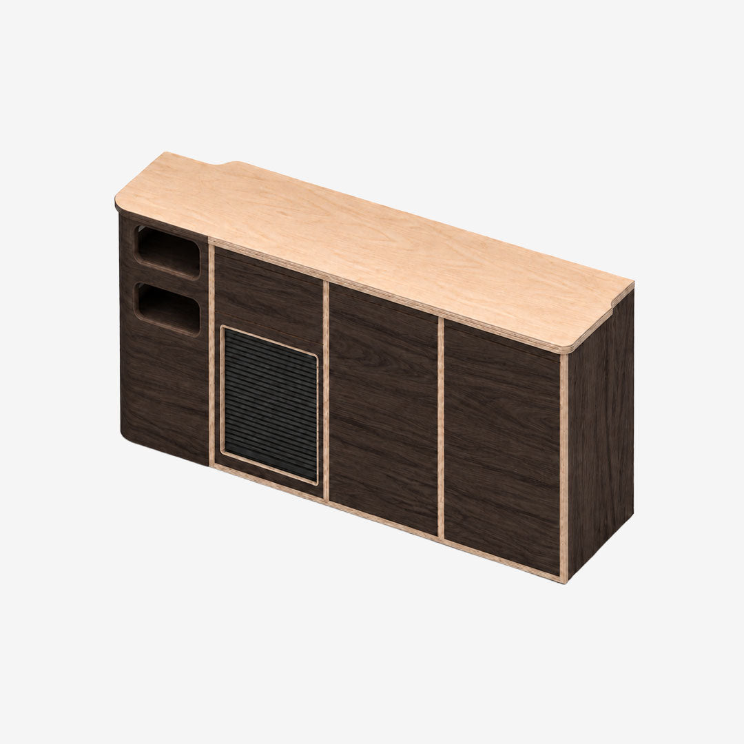 Meuble latéral droit pour Ford Transit Custom L2H1, finition huilée Ébène