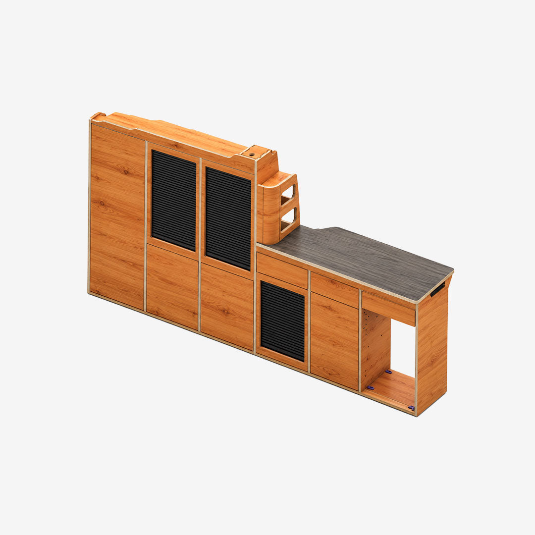 Meuble latéral gauche Exokit pour Citroën Jumpy XL (K0), finition huilée chêne doré